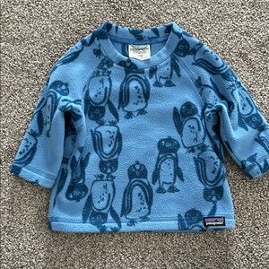 Patagonia Baby Blue Penguin Fleece Pullover 3-6M